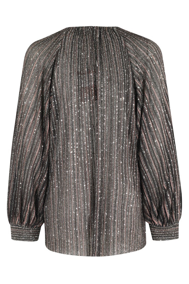 Missoni Sequined Brown Sweater With Voluminous Sleeves