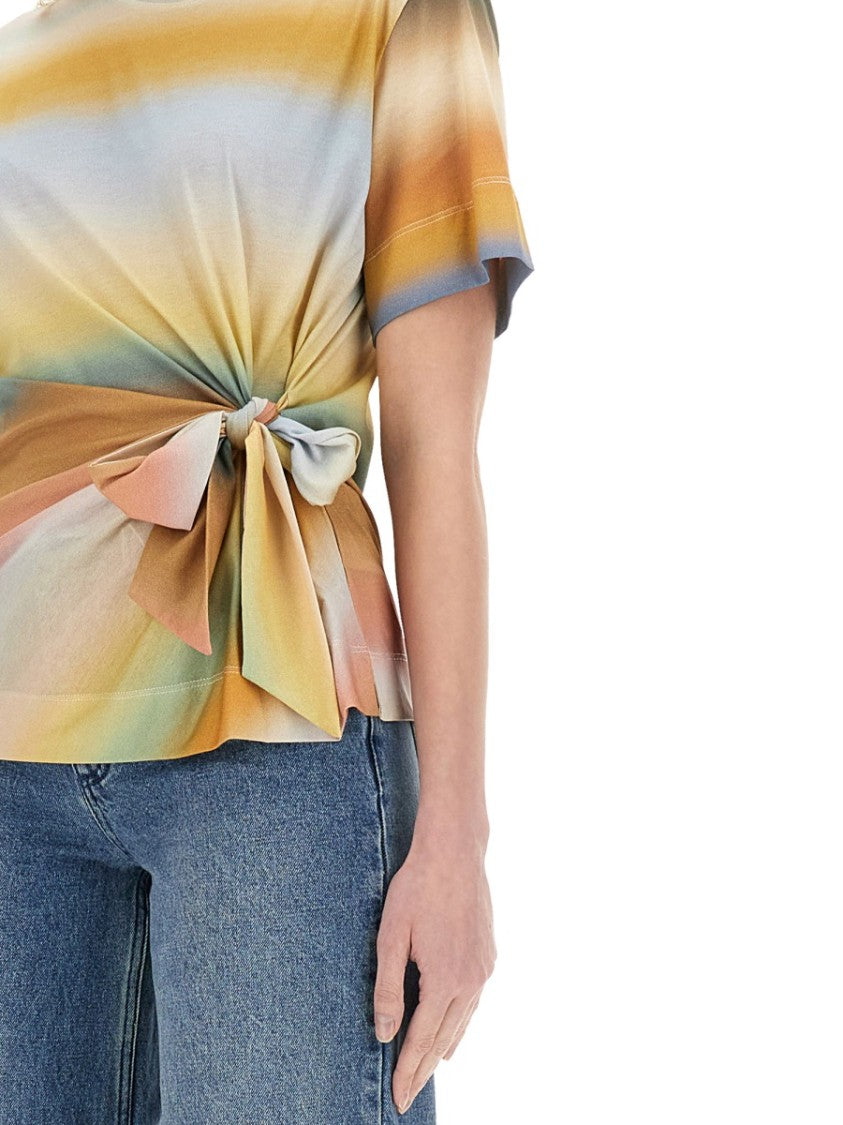 Paul Smith Knotted Waist T-Shirt In Organic Cotton