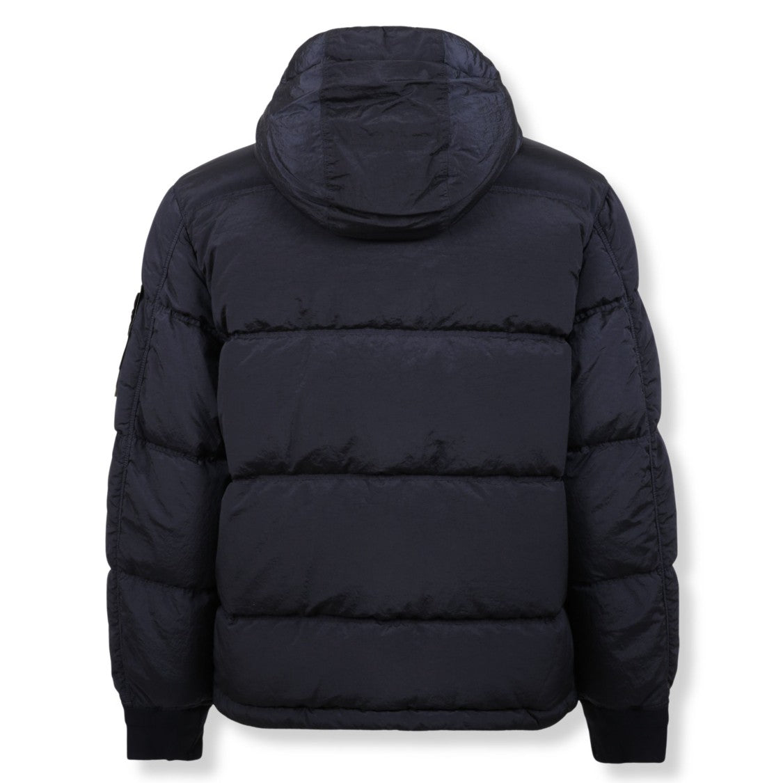 Stone Island Quilted Blue Nylon Parka With Hood