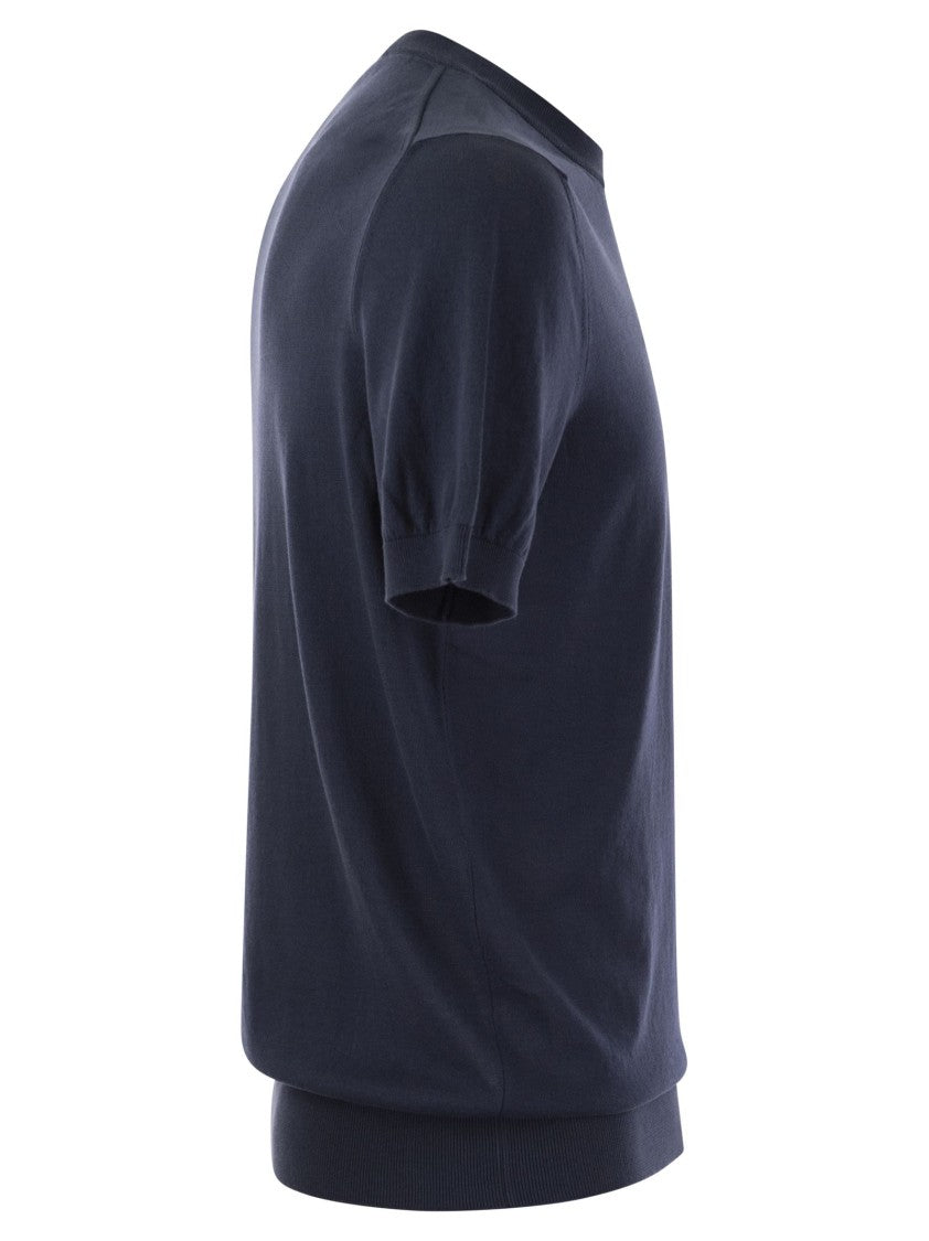 Fedeli Garment-Dyed Black Crew-Neck T-Shirt In Organic Cotton