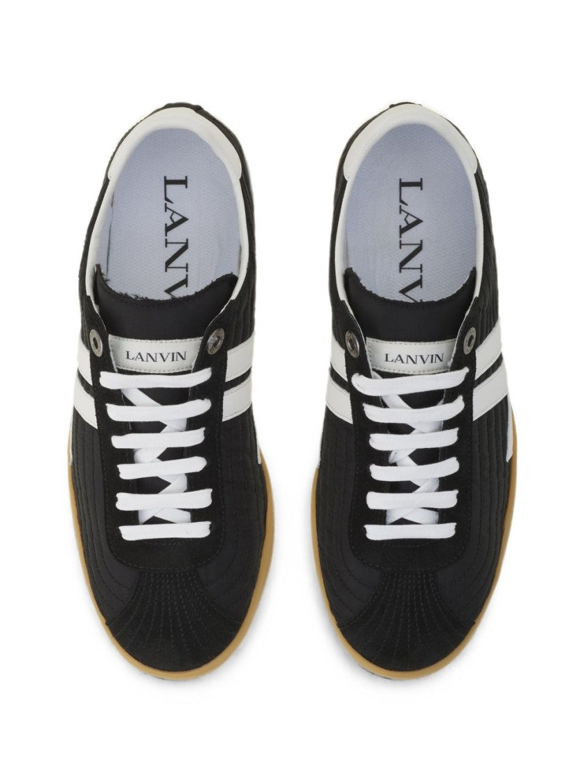 Lanvin Black Quilted Side Stripe Sneakers