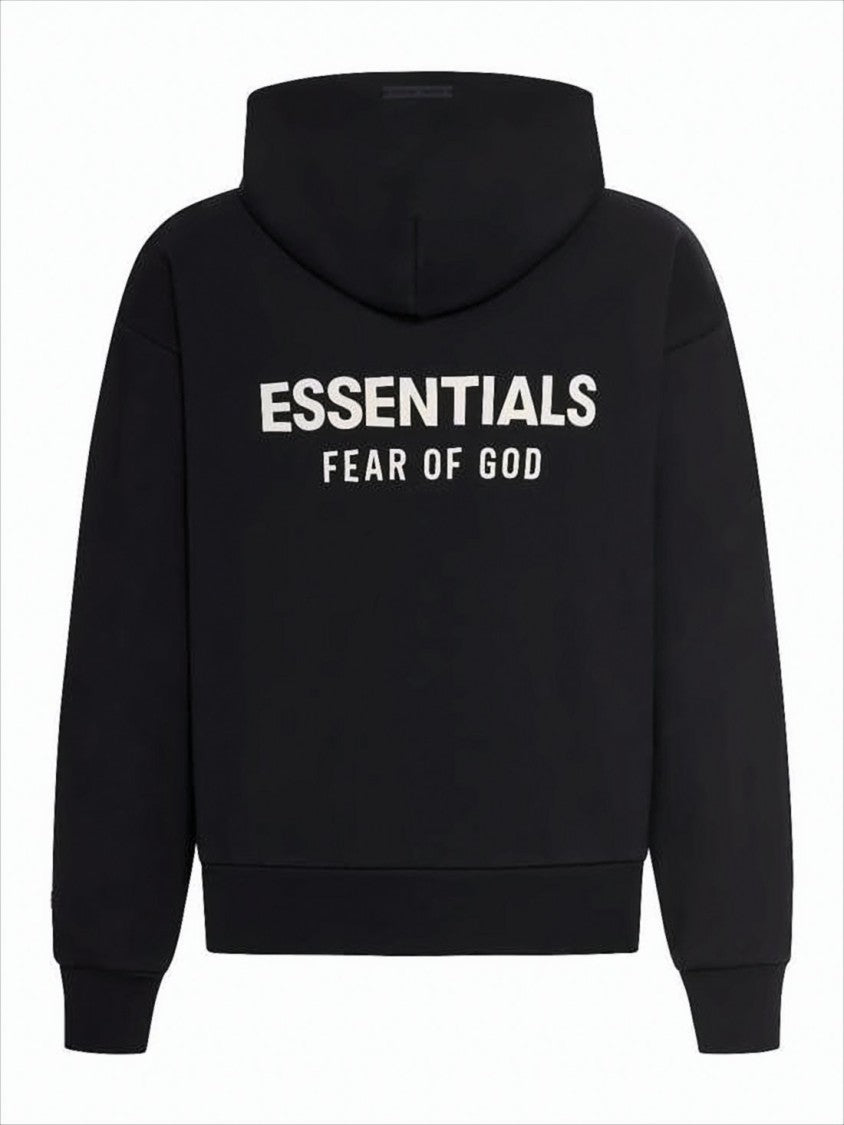 Fear Of God Pullover Hoodie With Kangaroo Pocket And Bold Back Text