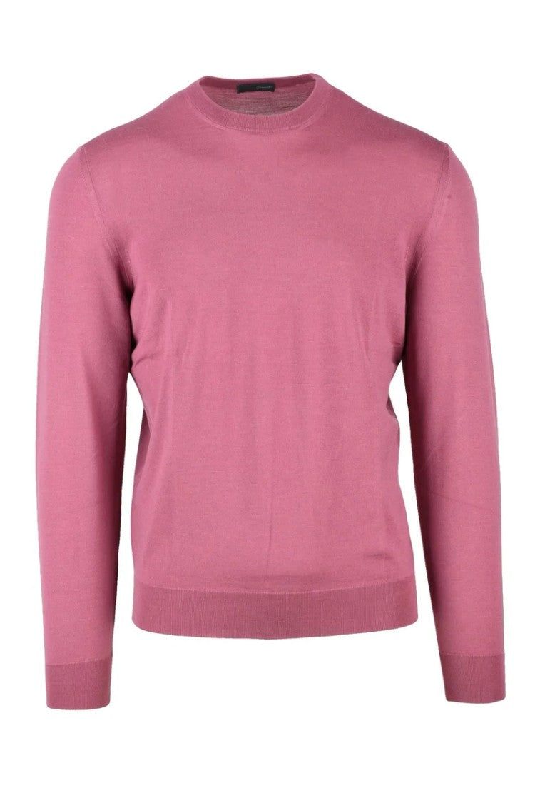Drumohr Thin Merino Wool Crew Neck Pullover - Pink