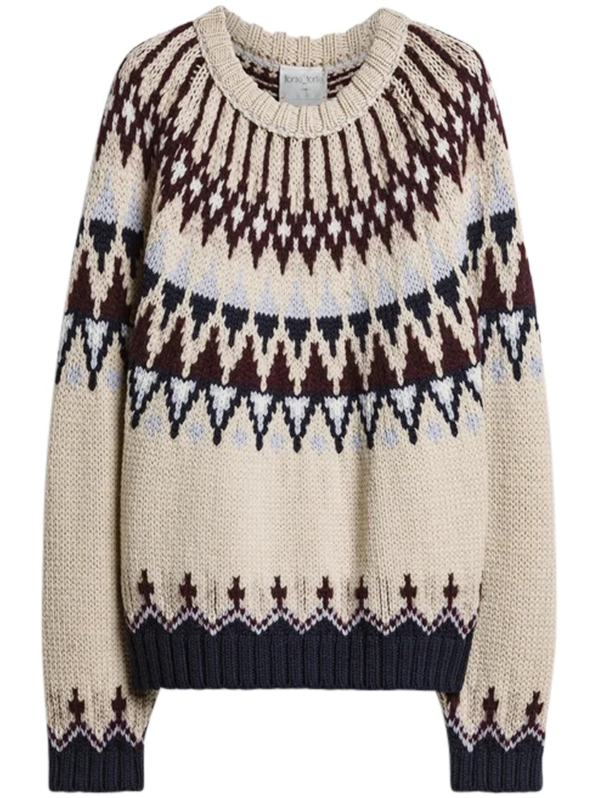 Forte Forte Fair Isle Rws Cable Wool Roundneck Sweater