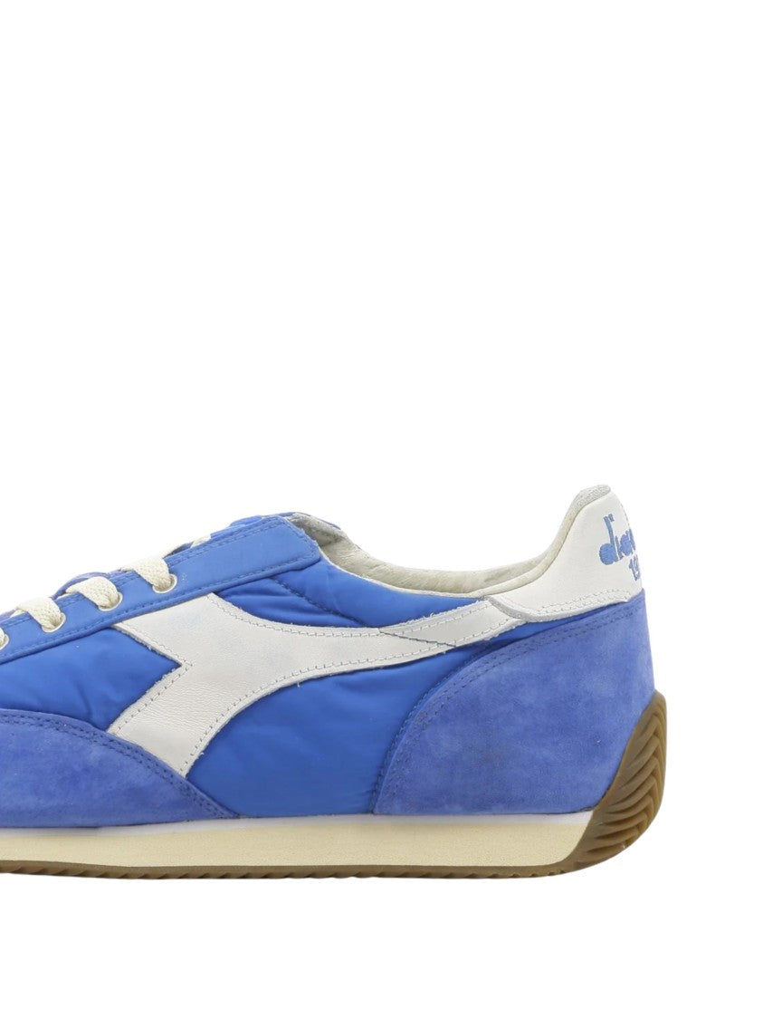 Diadora Blue Suede Fabric Low-Profile Sneakers
