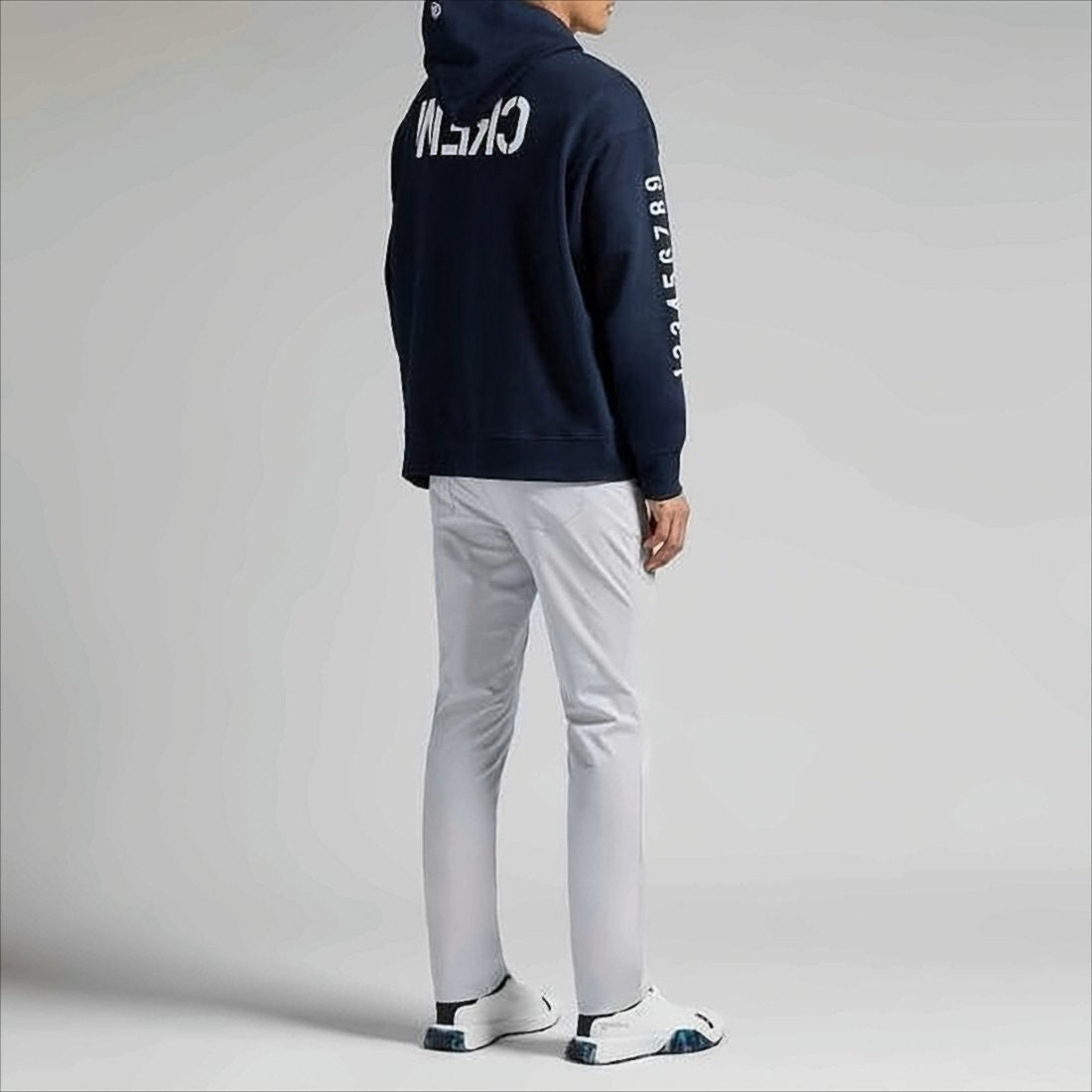 Gfore Deep Navy Printed Hoodie With Relaxed Fit