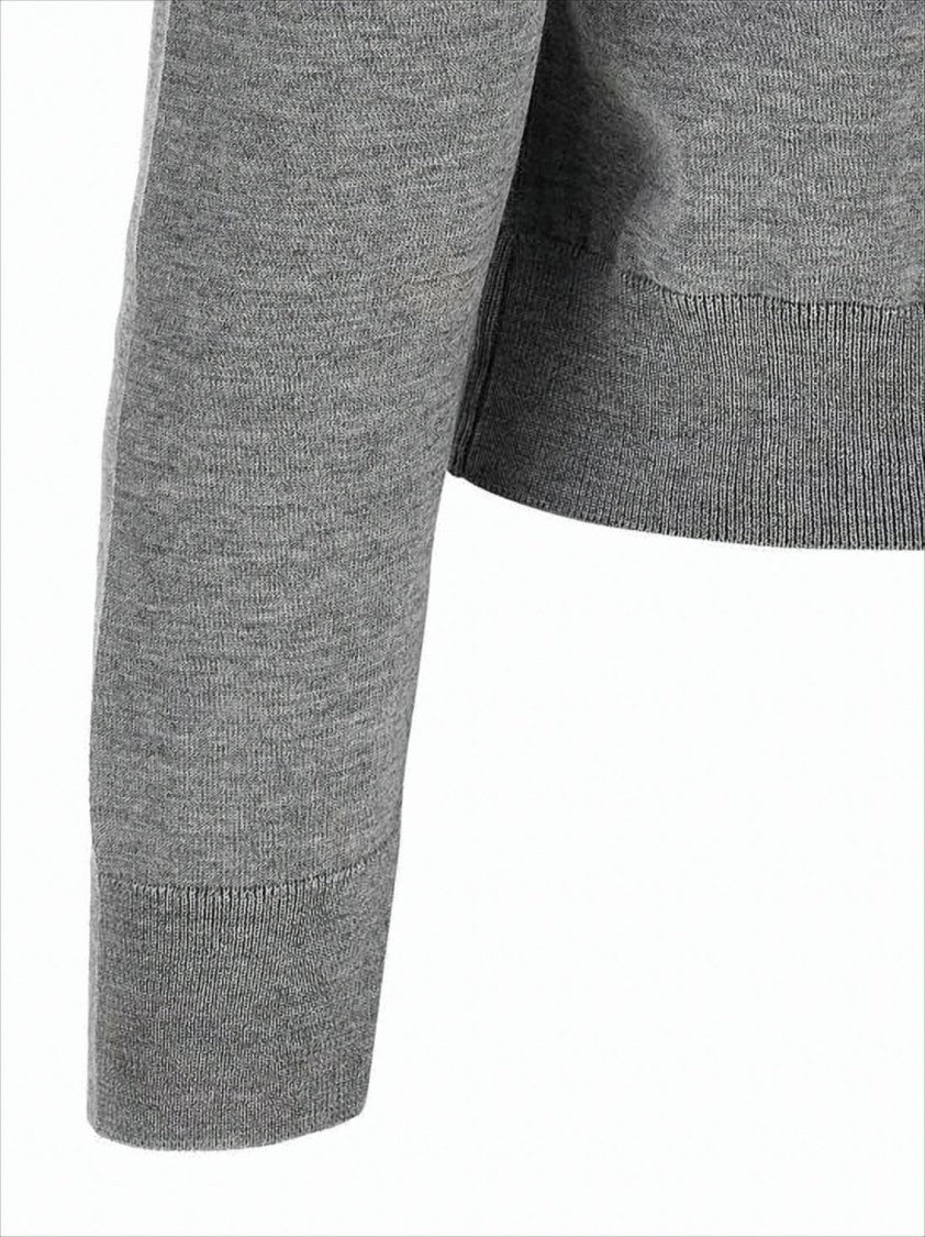 Maison Kitsuné Finely Knit Wool Cardigan With Classic Button-Down Front