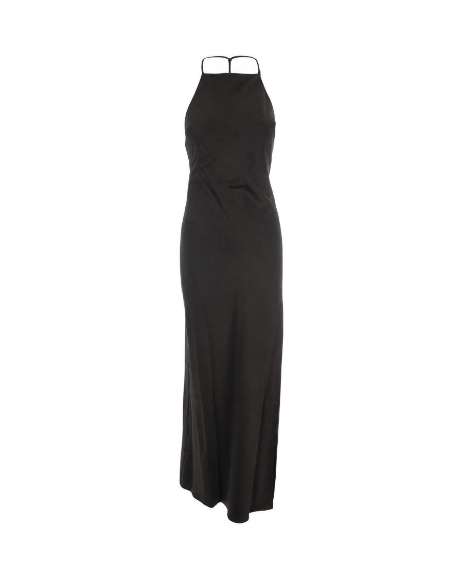Patrizia Pepe Halter Satin Maxi Dress