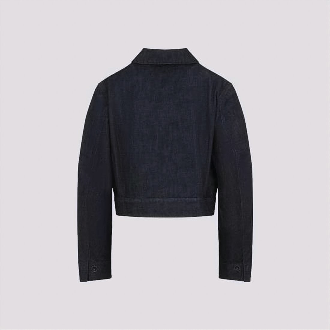 Lemaire Structured Cropped Denim Jacket With Pointed Collar