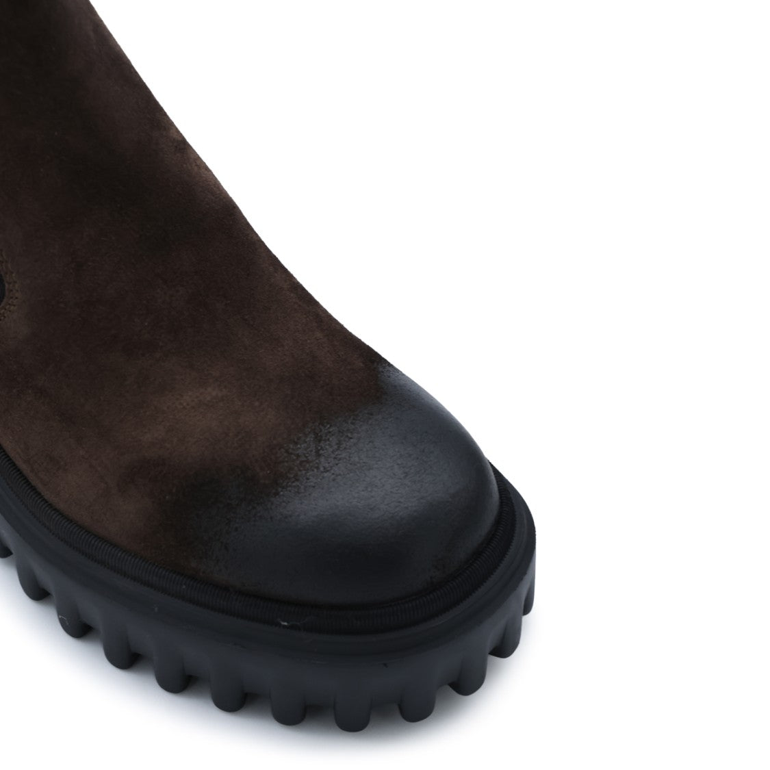 Hogan Brown Used-Effect Leather Ankle Boots
