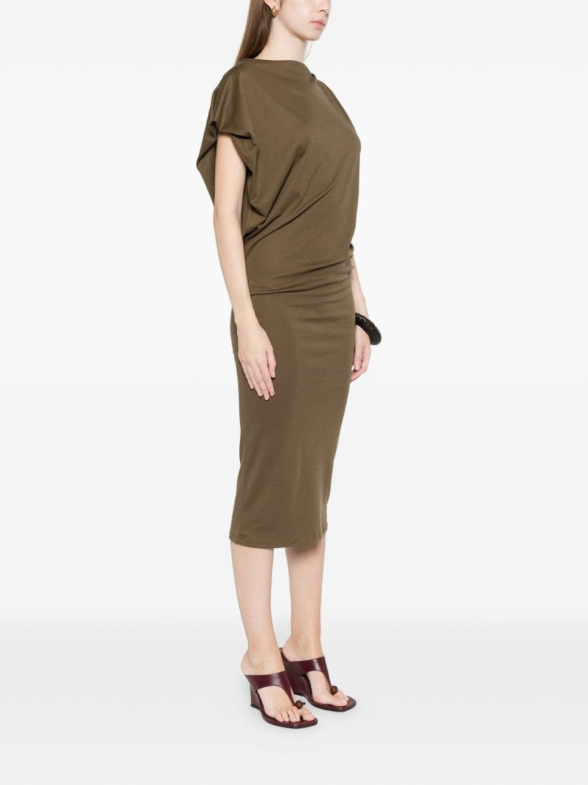 Jacquemus Green Asymmetric Sleeve Mini Dress