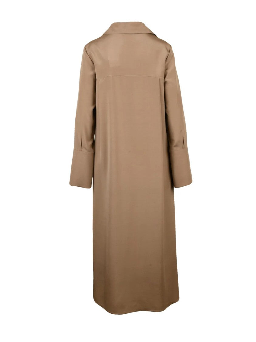 Max Mara Long Silk Stretch Shirt Dress With Relaxed Silhouette