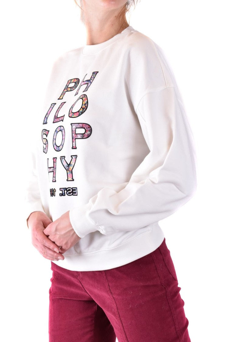 Philosophy Di Lorenzo Serafini Relaxed-Fit Cotton Sweatshirt With Multicolor Floral Pattern