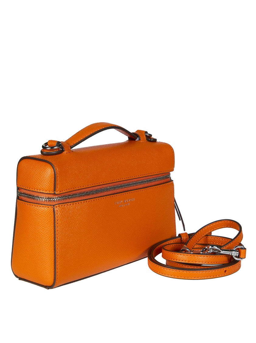 Tory Burch Vivid Orange Structured Top-Handle Bag