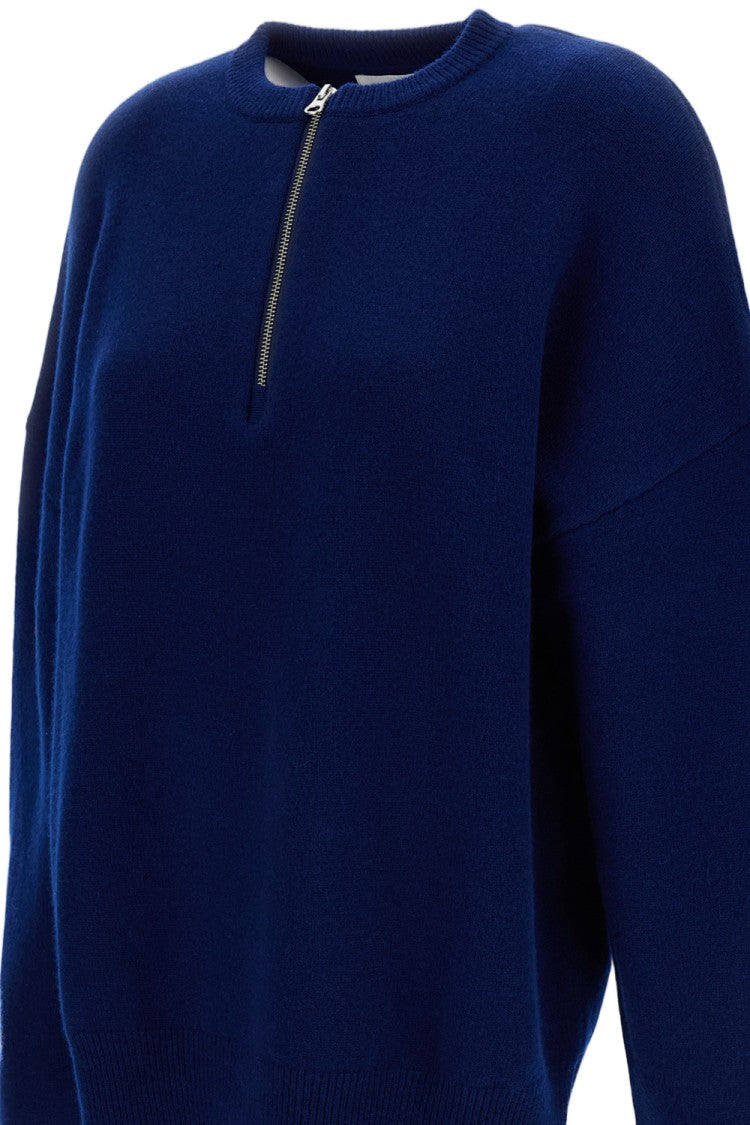 Extreme Cashmere Blue Like Cashmere-Blend Zip-Up Sweater