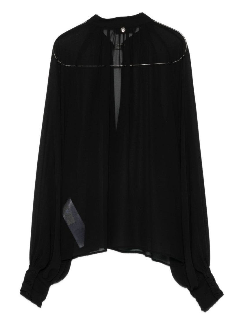 Liu Jo Flowing Black Blouse With Voluminous Sleeves