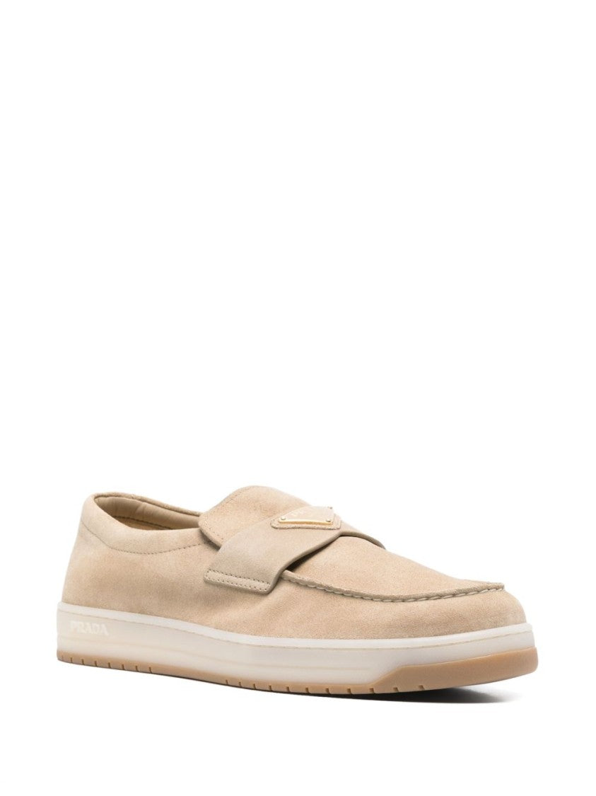 Prada Slip-On Sneakers With Soft Suede Upper