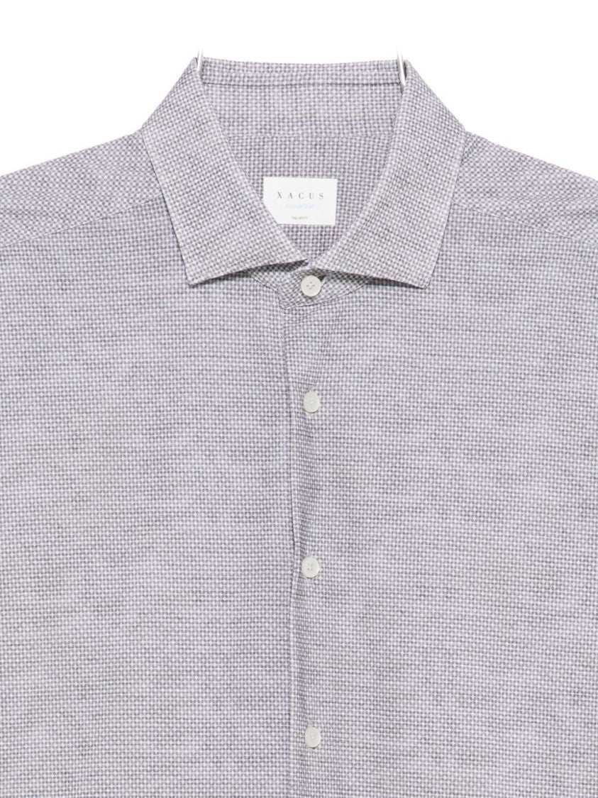 Xacus Tailored Grey Shirt With Textured Pattern