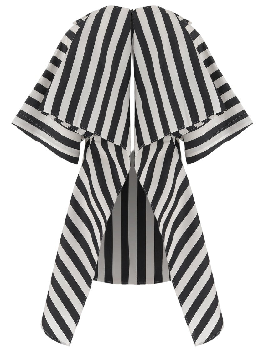 Jacquemus Striped Cotton-Silk Dress With Unique Overlay Detail