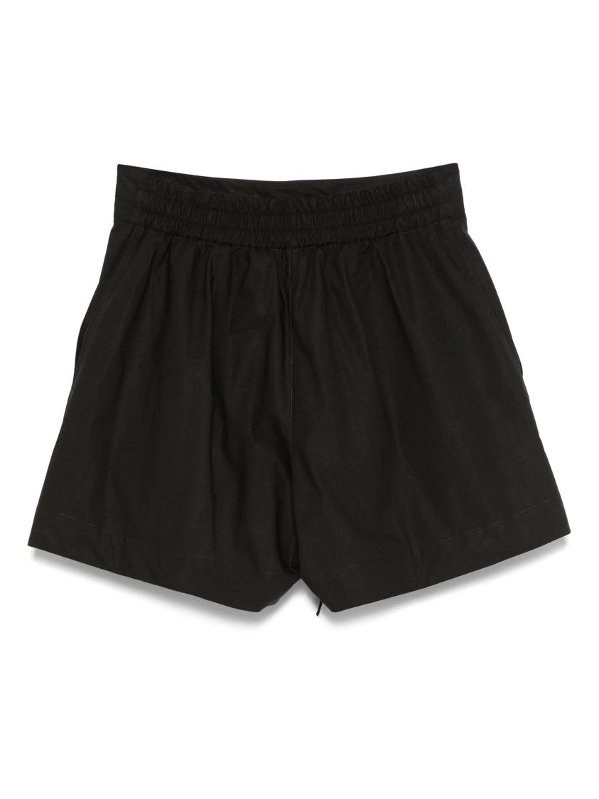 P.A.R.O.S.H. Black Mid Rise Drawstring Cotton Shorts