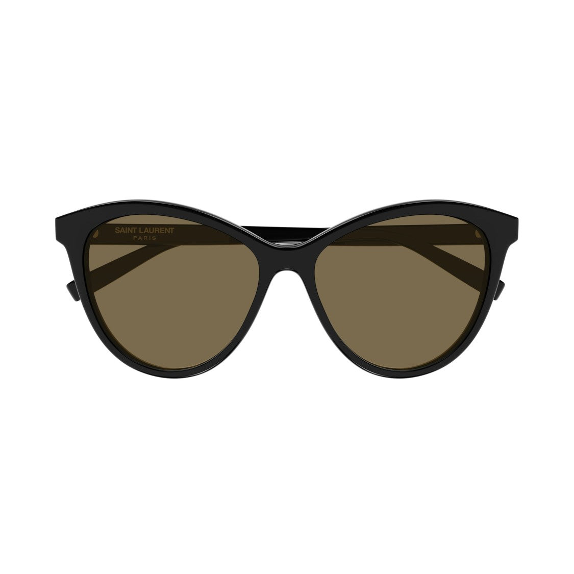 Saint Laurent Glossy Black Cat-Eye Sunglasses With Subtle Logo Detail