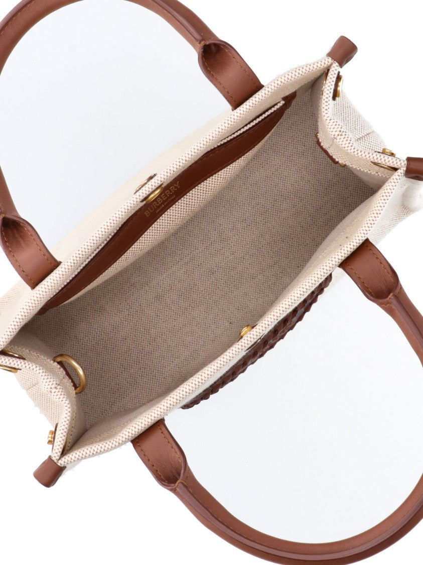Burberry Beige Cotton Clovelly Tote Bag