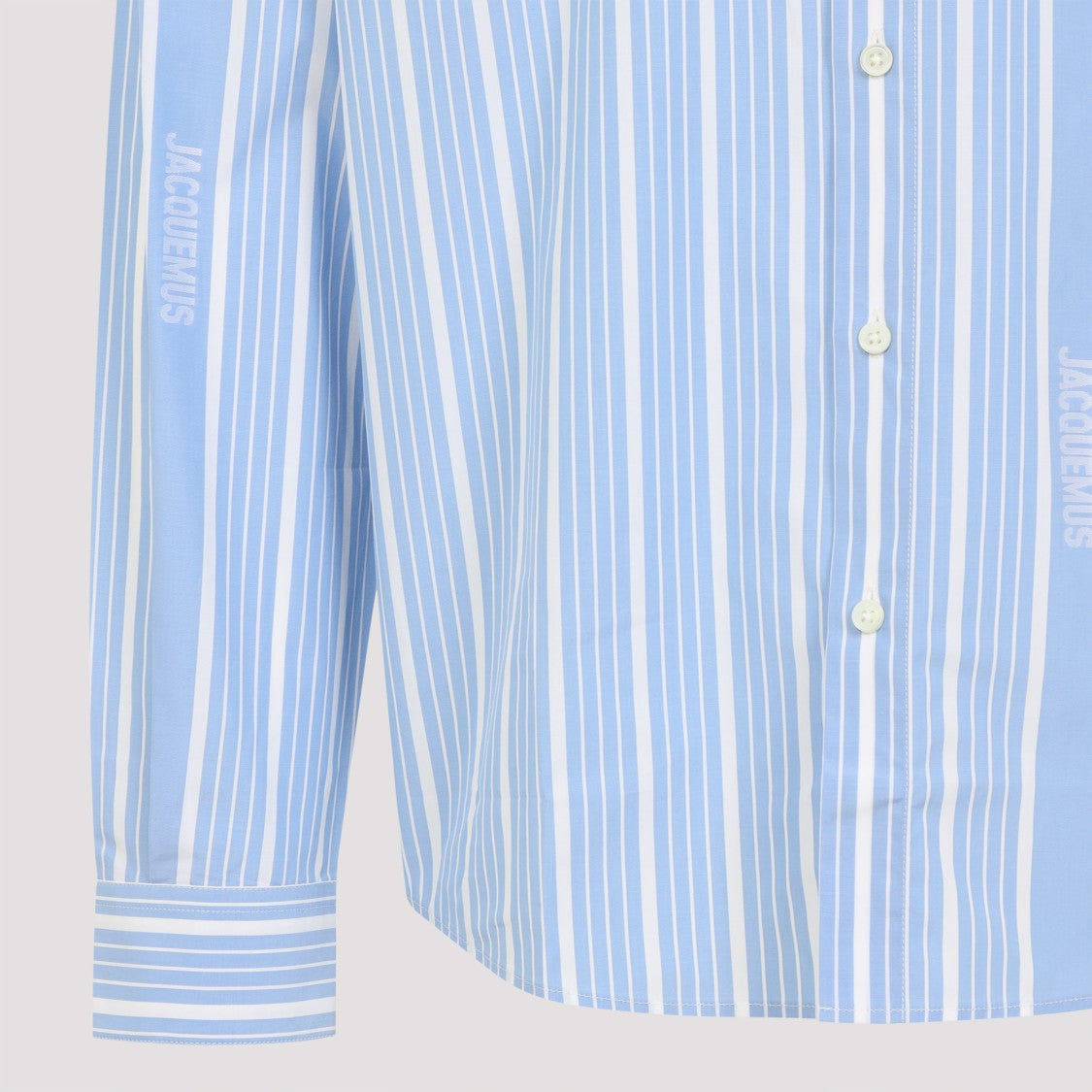 Jacquemus Light Blue Button-Up Shirt With Contrasting Cuff Detail