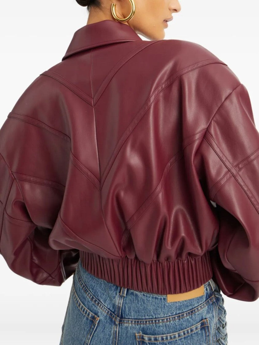 Rotate Birger Christensen Cropped Bomber Jacket With Finish