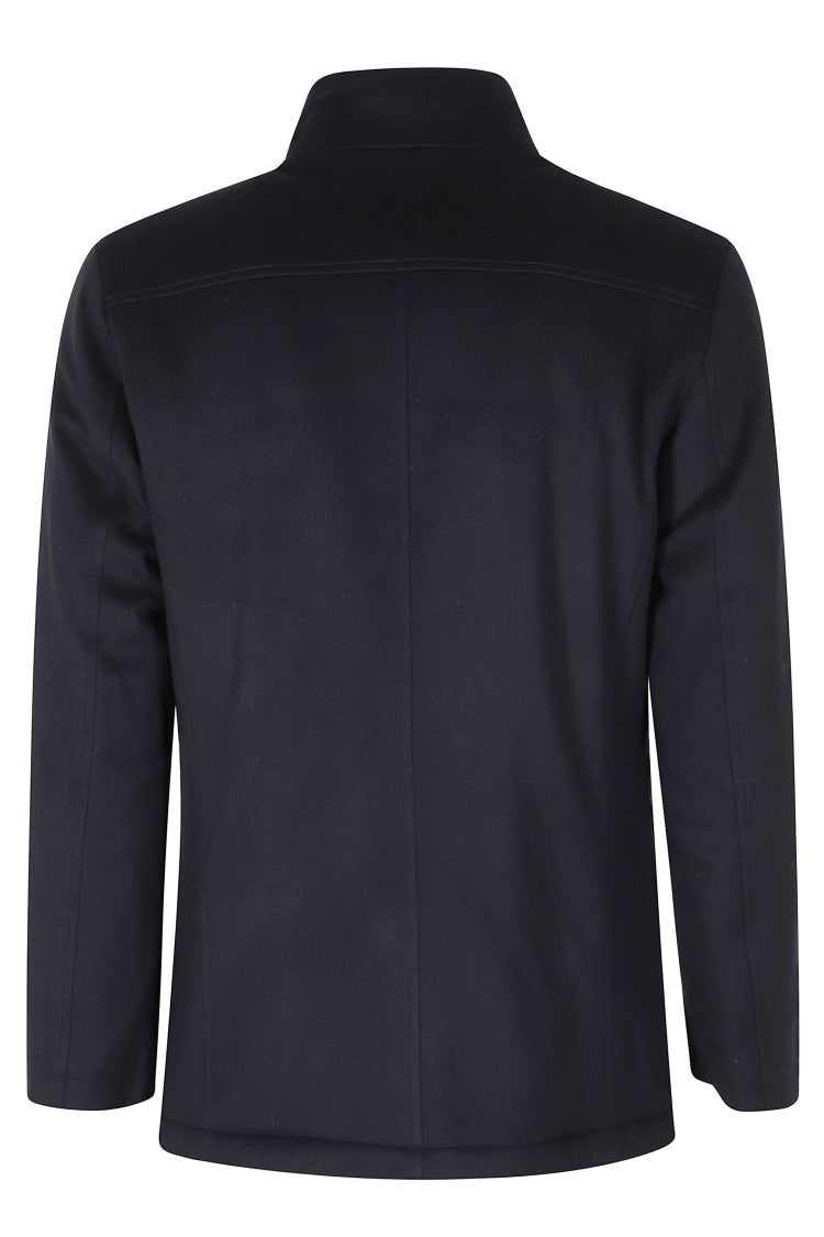 Kired High-Collar Cashmere Jacket With Removable Double Collar