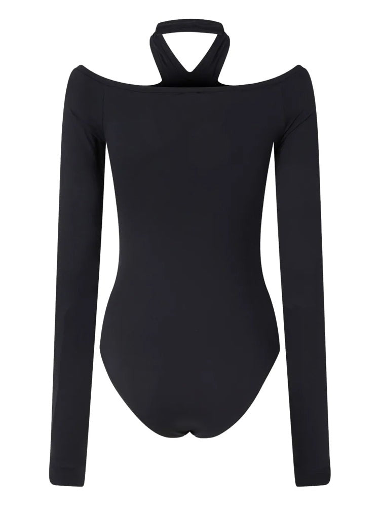 Pinko Black Arcelia Off-The-Shoulder Bodysuit