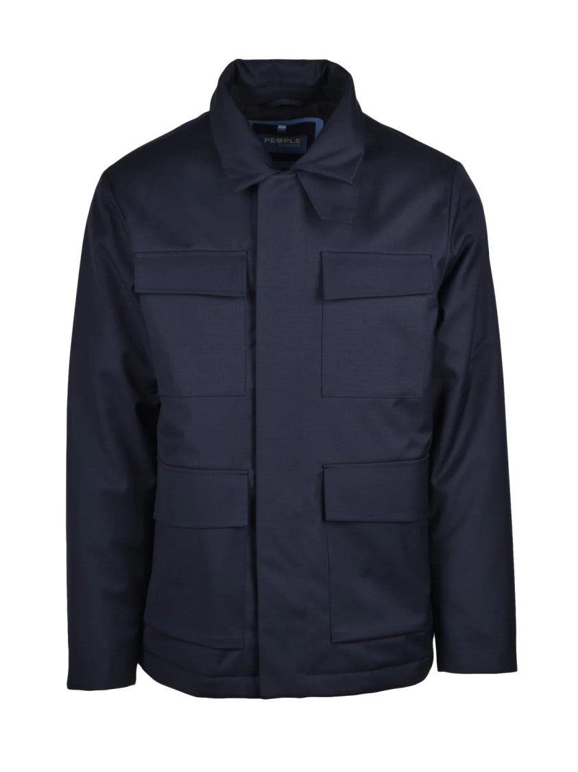People Of Shibuya Blue Kasugai Padded Wool-Blend Jacket