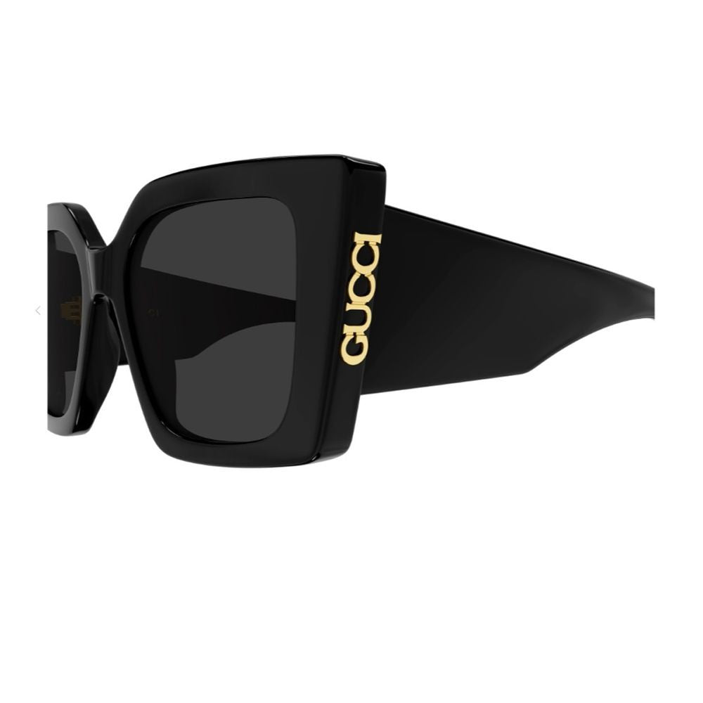 Gucci Oversized Wide Cat-Eye Sunglasses With Gold Accents