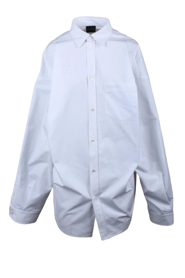 Balenciaga Asymmetric Oversize Shirt - White