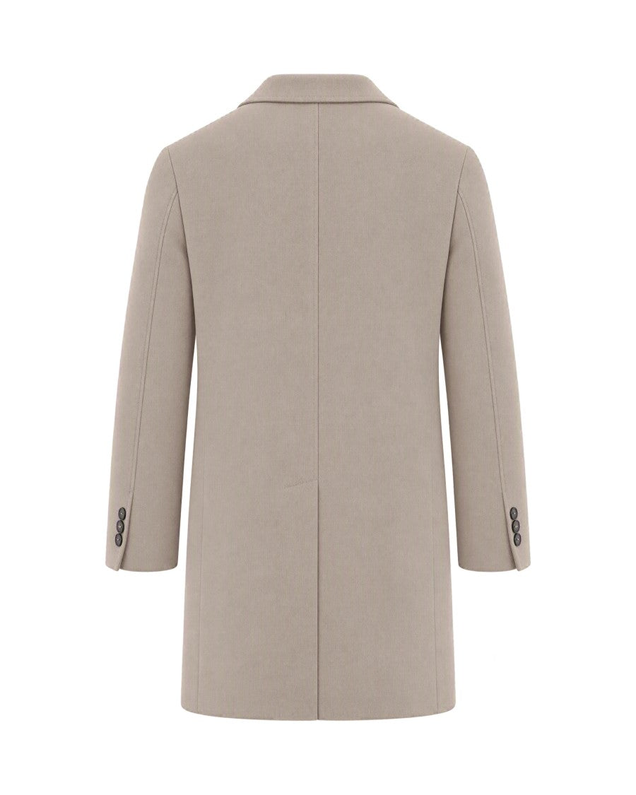 Breras Milano Beige Wool-Blend Coat