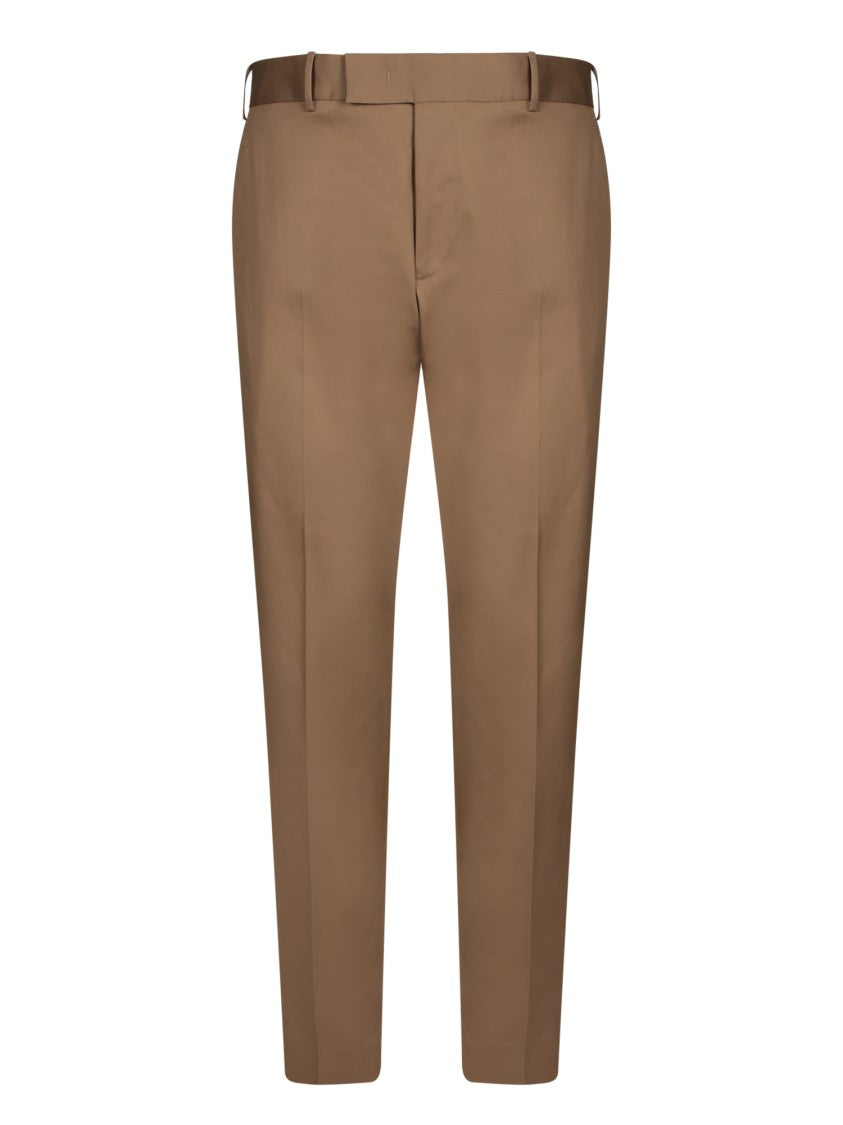 Pt Torino Tailored Biscotto Trousers With Adjustable Waist