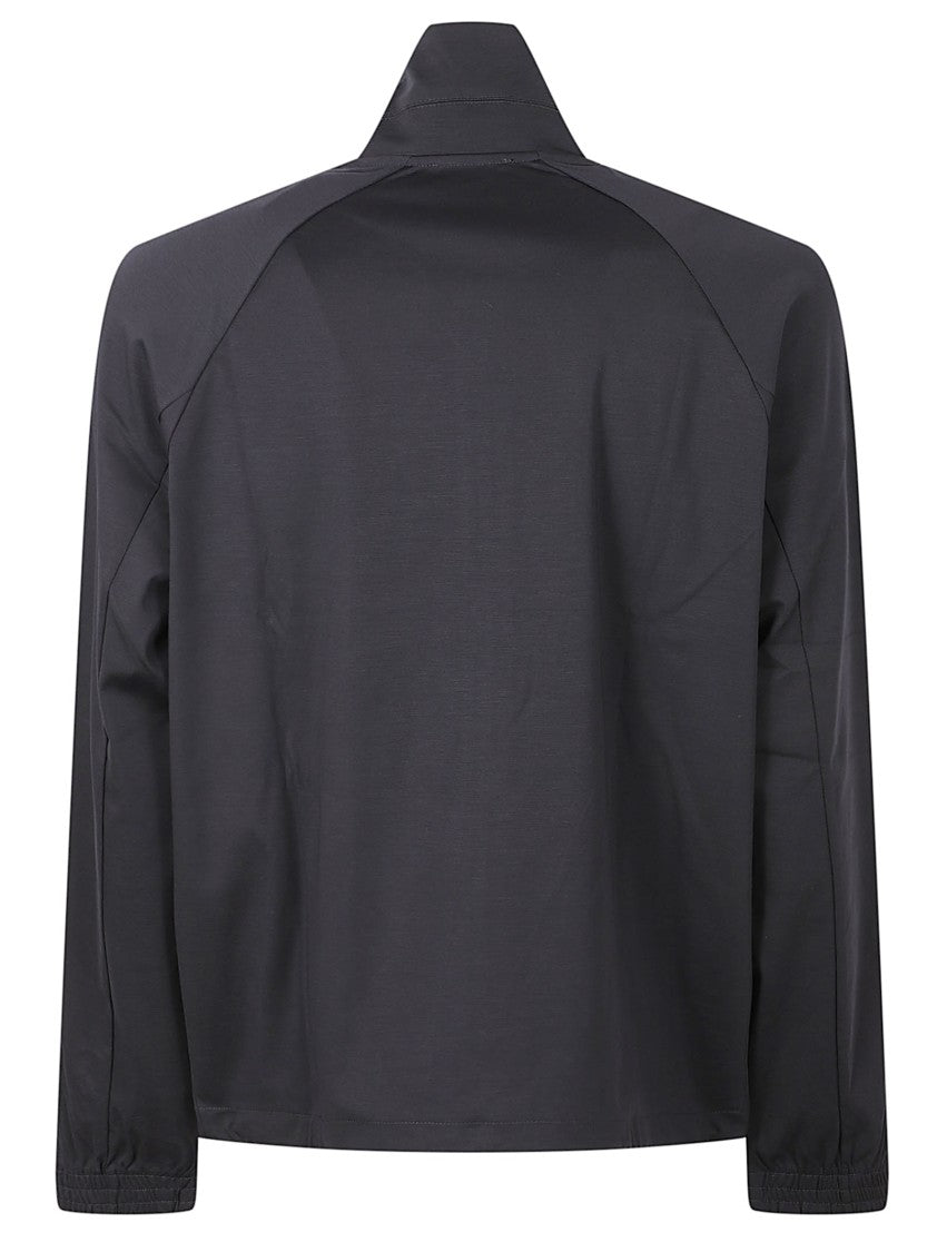 Emporio Armani Minimalist High-Collar Sweater With Full Front Zipper
