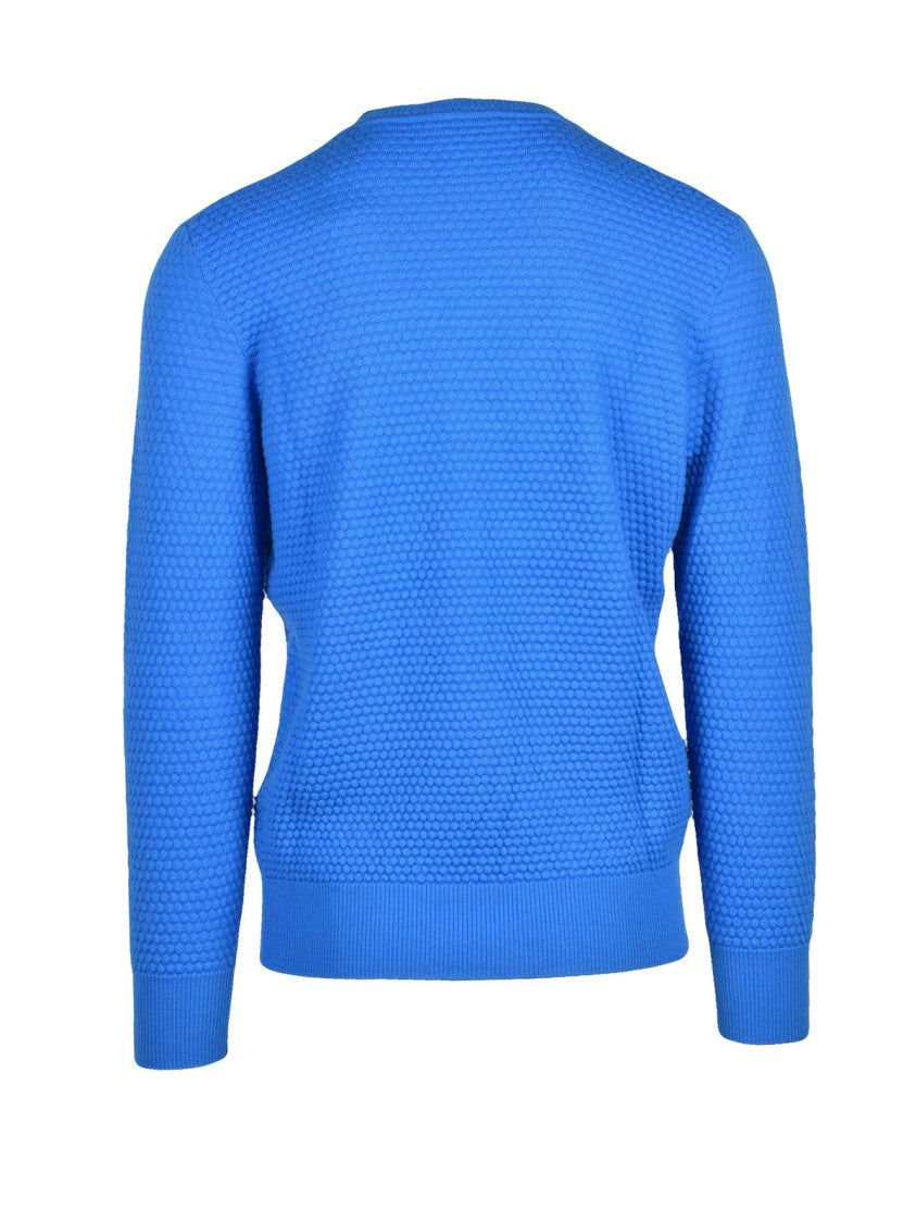 Kangra Textured Knit Wool Crew Neck Pullover