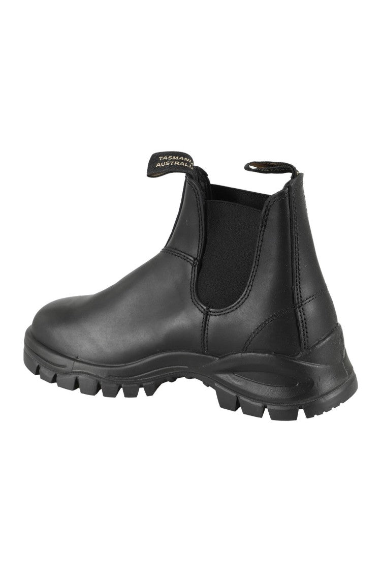 Blundstone Ankle-High Black Leather Boots With Rubber Sole