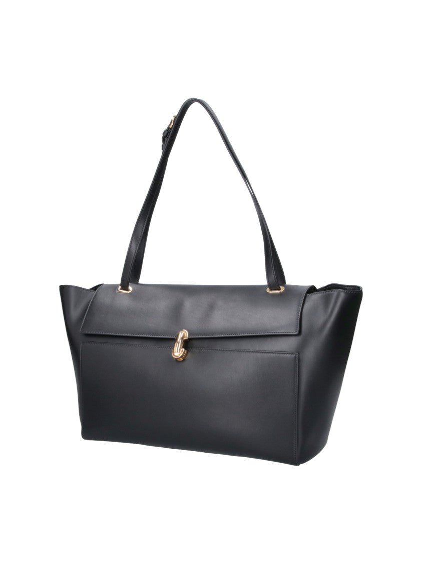 Savette Black Symmetry Trapeze Leather Shoulder Bag