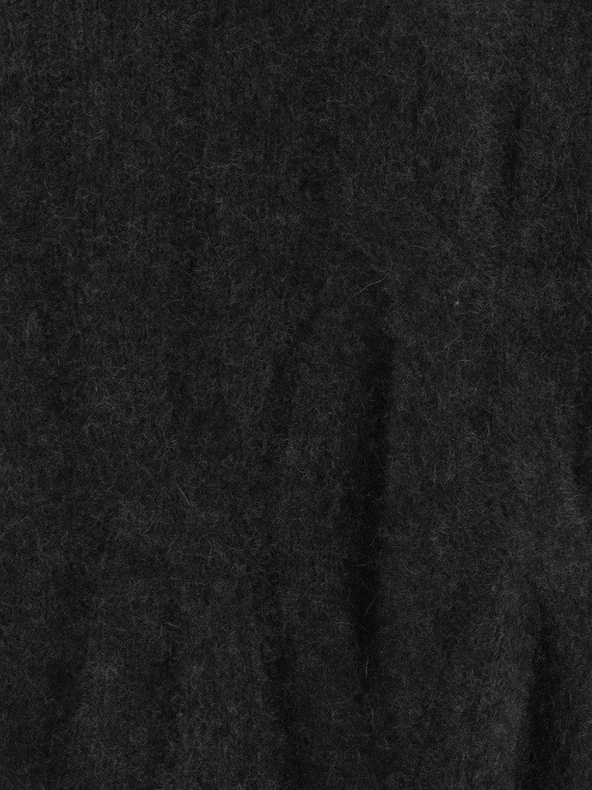 Allude Black Ribbed Crewneck Cashmere-Silk Sweater
