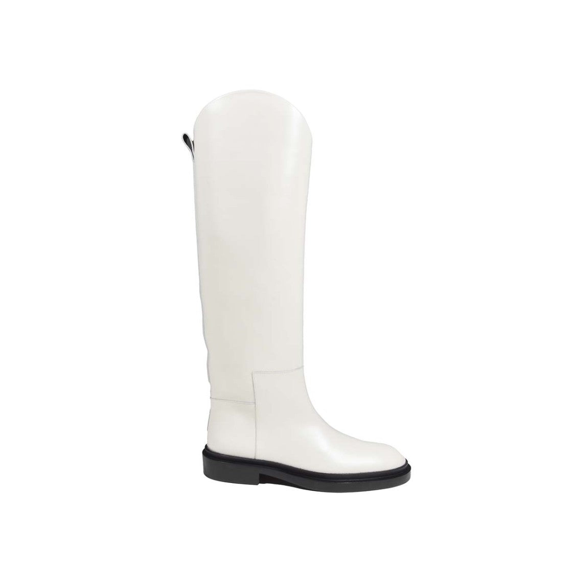Jil Sander White Leather Knee-High Boots