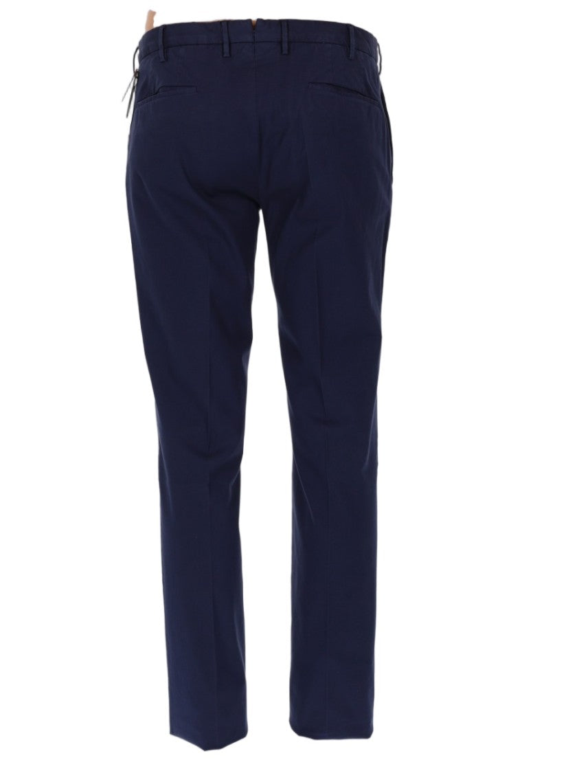 Incotex Blue Flat-Front Cotton-Blend Tailored Pants