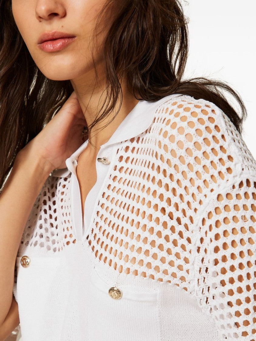 Twin-Set Off-White Chest Pocket Polo Top