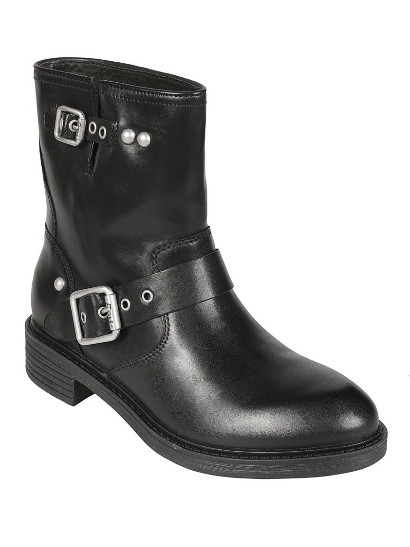 Ash Flamelily Black Calfskin Ankle Boots