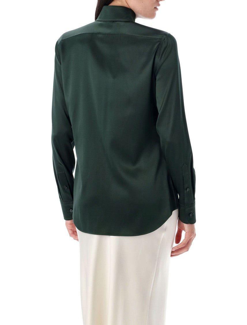 Polo Ralph Lauren Long-Sleeved Silk Shirt With Classic Collar