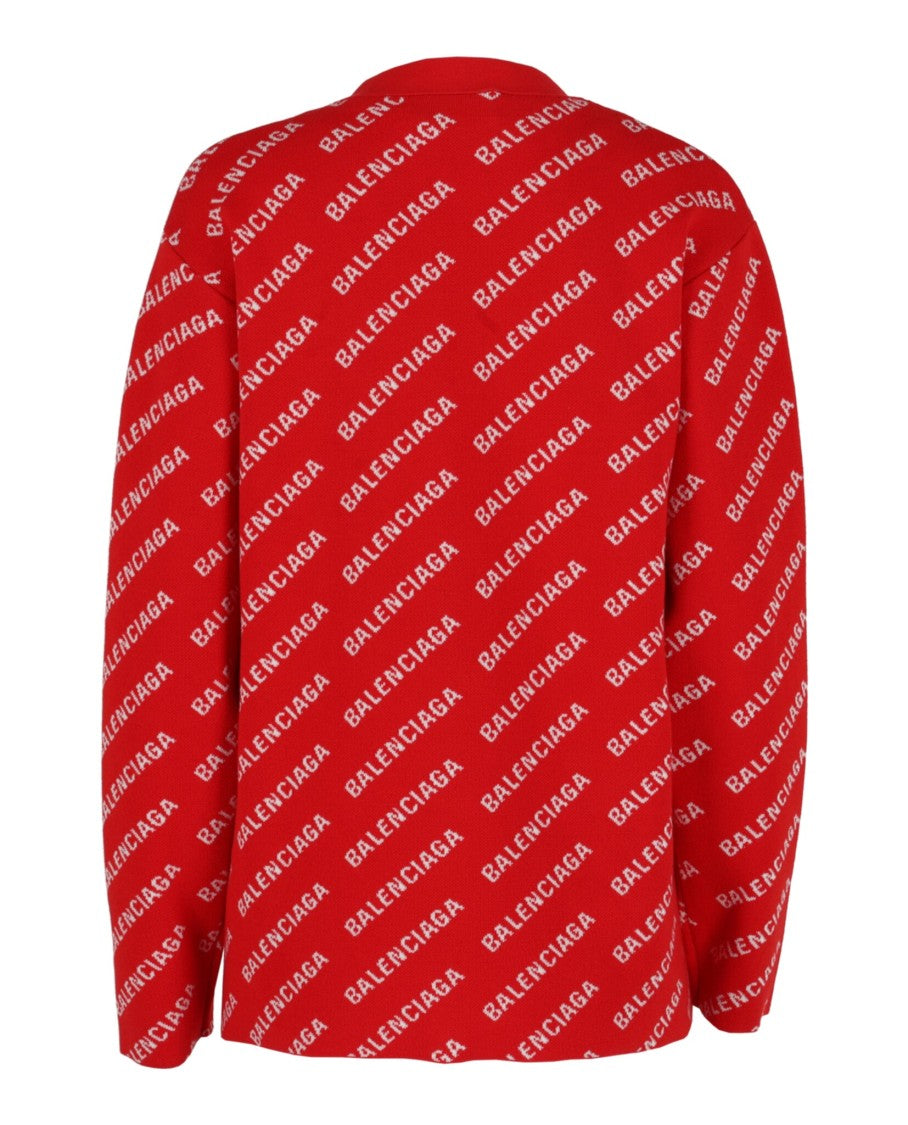 Balenciaga Mini Allover Logo Cardigan
