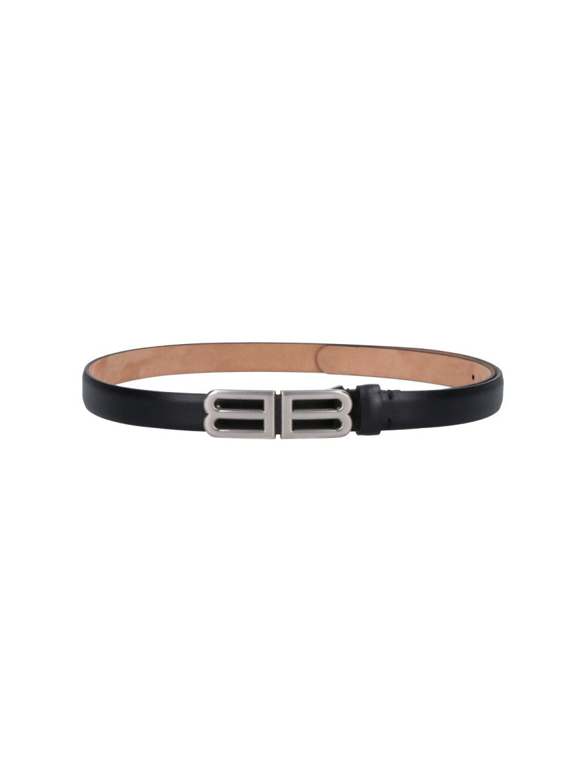 Balenciaga Black Bolero Bb Leather Belt