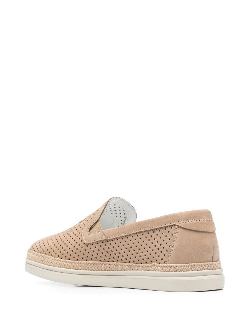Casadei Perforated Leather Slip-On Loafers