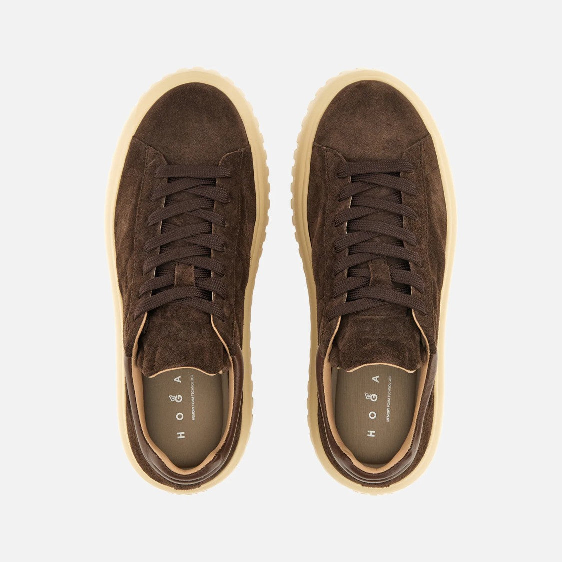 Hogan H-Stripes H Hogan Sneakers In Brown Calfskin