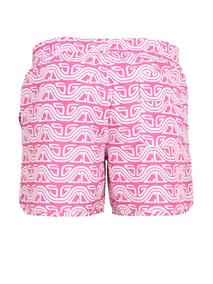 Gcds Waved Print Swim Shorts